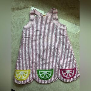 2T Florence Eiseman Pink Seersucker Citrus Dress